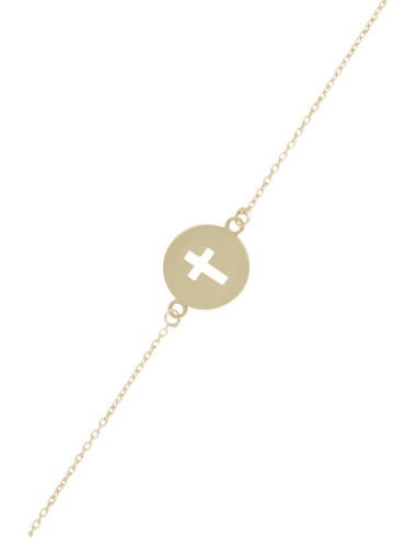 Bracelet "Petite croix dorée" Or Jaune 375/1000