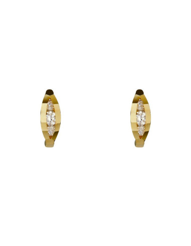 Boucles D'Oreilles Instant d'or reine Or Jaune 375/1000 Zirconium