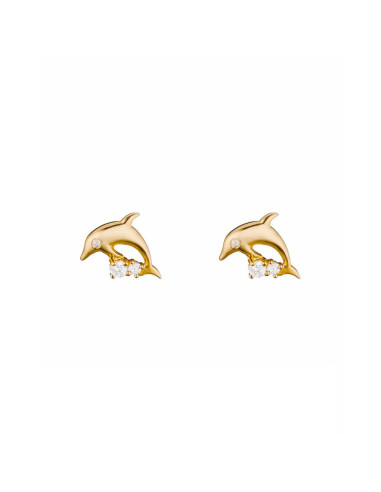 Boucles d'oreilles Instant d'or Mon Dauphin Or Jaune 375/1000 et oxyde de zirconium