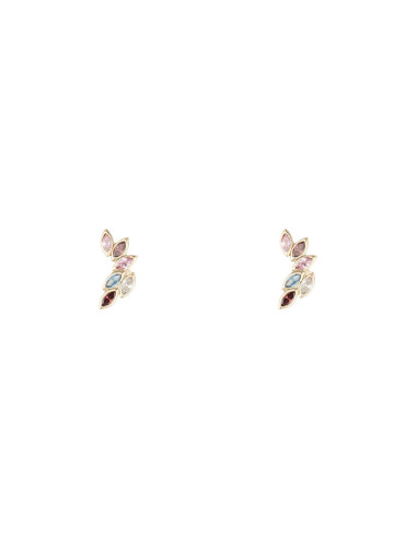 Boucles d'oreilles "Feuilles rosées" Or Jaune 375/1000