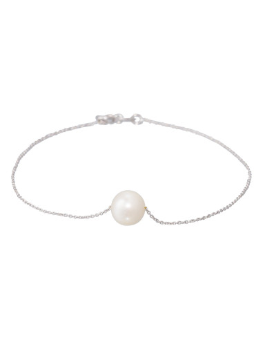 Bracelet "Single pearl" Or Blanc 375/1000